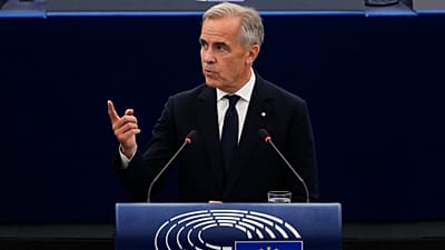Canadian Prime Minister Mark Carney addresses the European Parliament in Strasbourg, France 