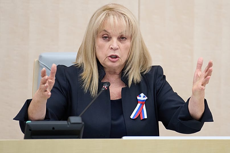 Ella Pamfilova, head of Russia's Central Election Commission, gives a news conference after the parliamentary election in Moscow, 20 September, 2026