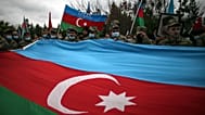 Soldiers with Azerbaijani flag
