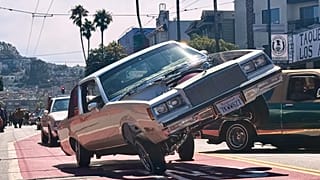 Drivers take part in the annual King of the Streets event celebrating lowriding, a Chicano car culture tradition, Saturday, Sept. 19, 2026, in San Francisco.