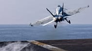 FILE: An F/A-18E Super Hornet launching from the flight deck of US Navy aircraft carrier USS Abraham Lincoln on Day 1 of Iran war, 28 February 2026