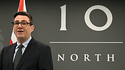 File photo. Britain's Prime Minister Andy Burnham stands in front of a 10 North sign. 18 September 2026