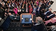 US President Donald Trump speaks with reporters in the James Brady Press Briefing Room at the White House, 6 April, 2026