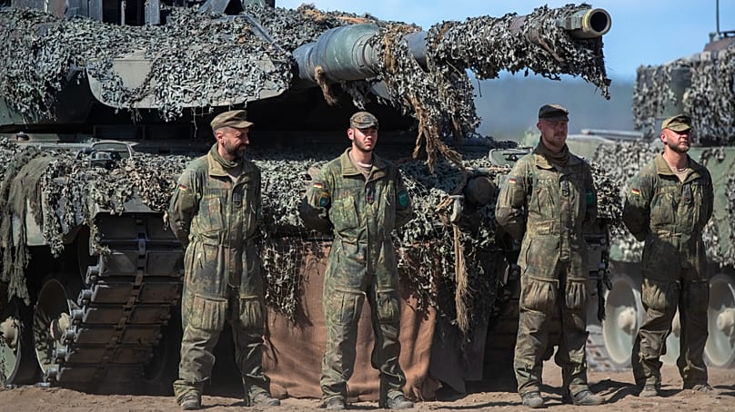 Bundeswehrsoldaten auf dem Truppenübungsplatz in Pabrade, 30. Mai 2023