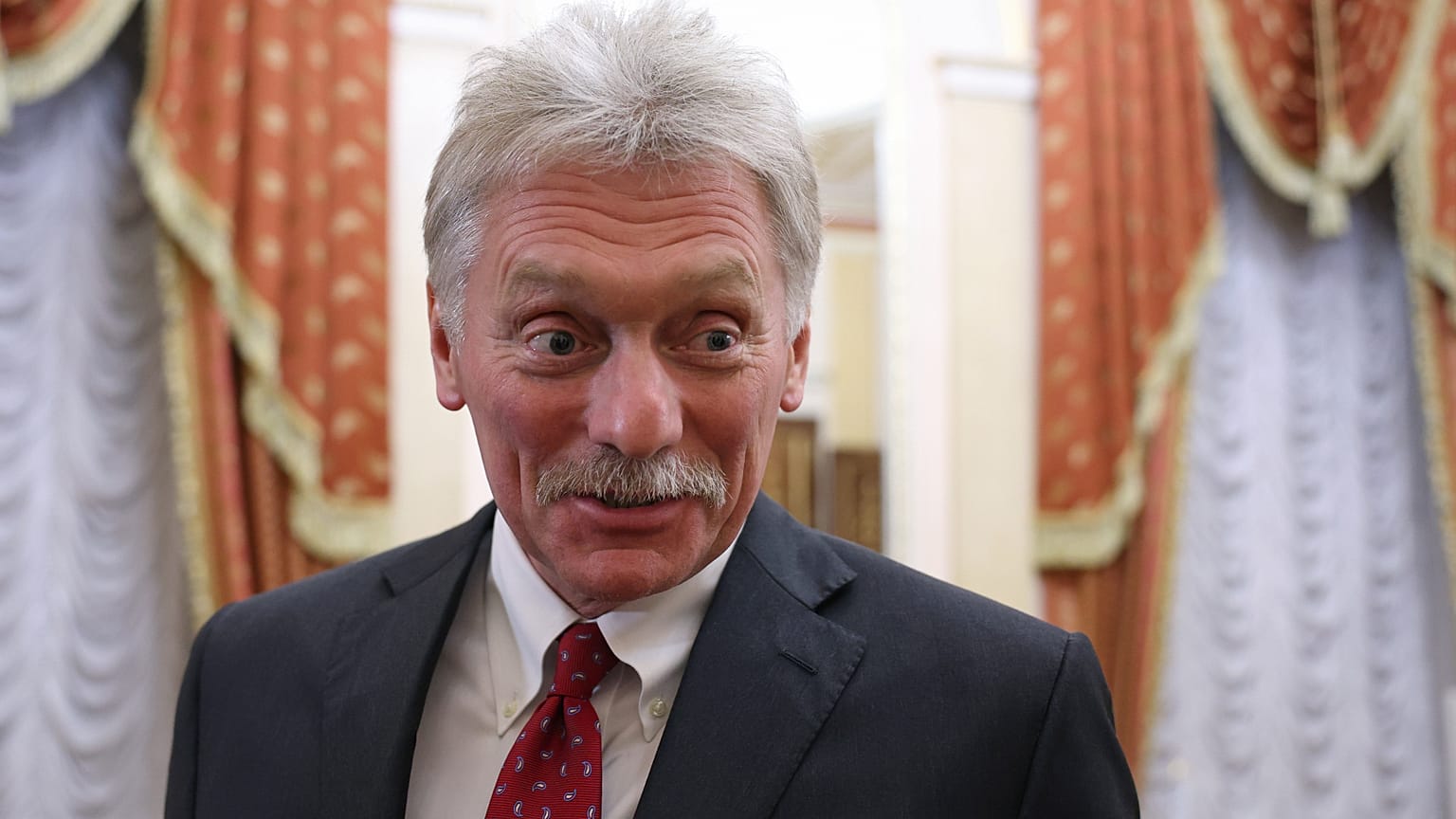 FILE: Kremlin spokesman Dmitry Peskov at meeting between Russian President Vladimir Putin and Belarusian President Alexander Lukashenko at the Kremlin, Russia, 8 May 2026.