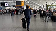 Terminal 5 of London Heathrow Airport after flights were cancelled because of a technical issue in Britain's air traffic control system Tuesday, Sept. 8, 2026.
