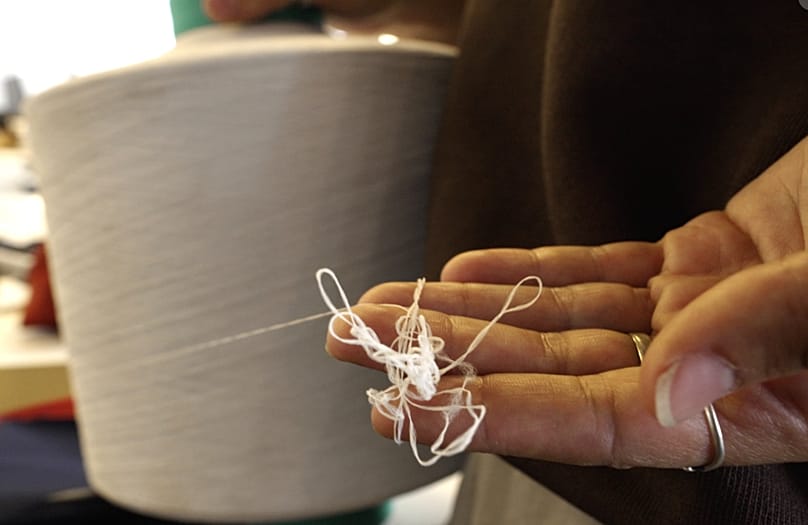 Ocean Yarn, die Faser aus Plastikflaschen, die aus dem Meer geholt wurden.