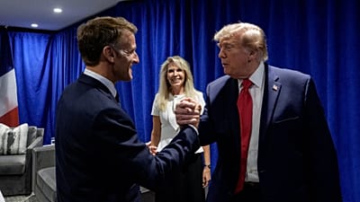Emmanuel Macron e Donald Trump, a New York negli Stati Uniti, lunedì 21 settembre 2026.