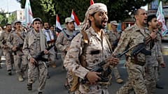 FILE: Houthi supporters march marking the anniversary of Yemeni unity in Sana'a, 22 May 2024