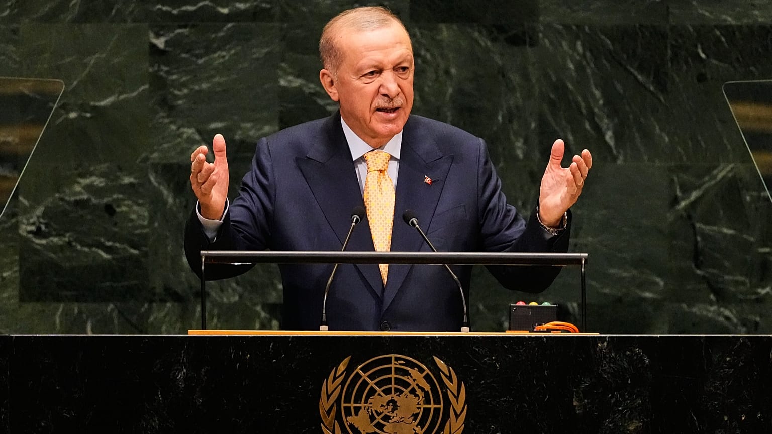 Turkey's President Recep Tayyip Erdogan speaks during the 81st session of the United Nations General Assembly at UN headquarters in New York, 22 September 2026
