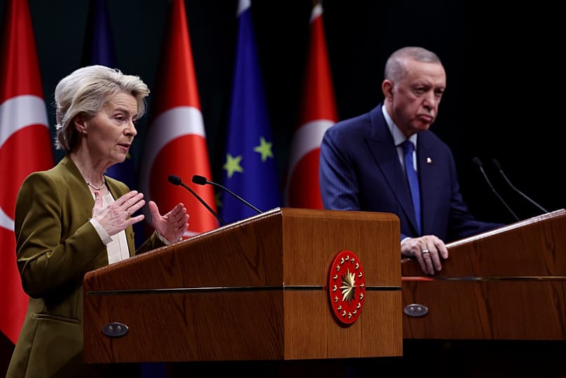 European Commission President Ursula von der Leyen with Turkey’s President Recep Tayyip Erdoğan in Ankara, 17 December, 2024