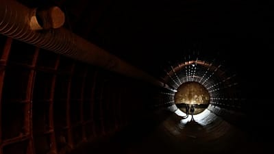 An underground defensive bunker in Moscow, built in the last century, now functions as a museum.
