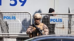 A Turkish soldier stands guard in Istanbul, 7 April, 2026