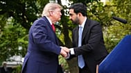 President Donald Trump, left, shakes hands with with New York City Mayor Zohran Mamdani after their meeting Monday
