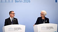FILE. ECB President Christine Lagarde and Deutsche Bundesbank President Joachim Nagel address the media in Berlin, Germany, 10 Sept. 2026