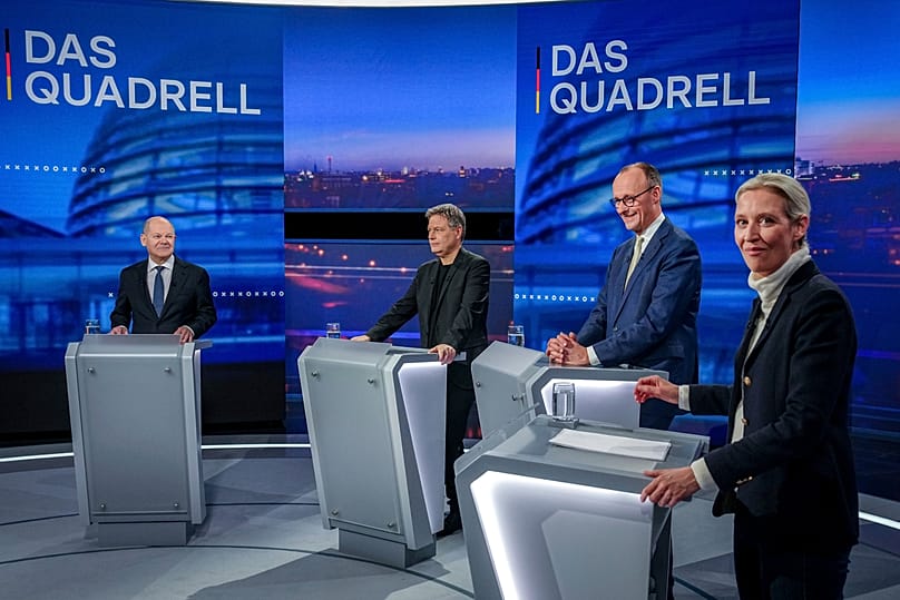 Merz és Weidel a tavaly májusi választási vitában