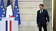 French President Emmanuel Macron at a press conference following a high-level meeting on 18 September. 