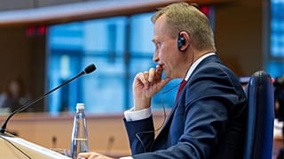 European Commissioner for EU Budget Piotr Serafin at the European Parliament in November 2024