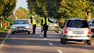 Kontrola drogowa policji