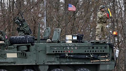 US forces in Salociai, some 178 kms (110 miles) north of the capital Vilnius, Lithuania, Monday, March 23, 2015.