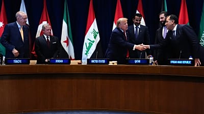 الرئيس دونالد ترامب خلال اجتماع مع مجلس التعاون الخليجي وقادة عرب على هامش اجتماعات الجمعية العامة للأمم المتحدة، يوم الثلاثاء 22 سبتمبر 2026، في مقر الأمم المتحدة.