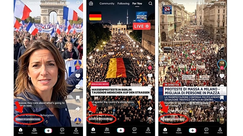At the bottom of the screen, TikTok shows the AI-generated content label.