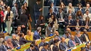 Delcy Rodríguez saluda a Pedro Sánchez en la Asamblea General de la ONU, 22 de septiembre de 2026. 