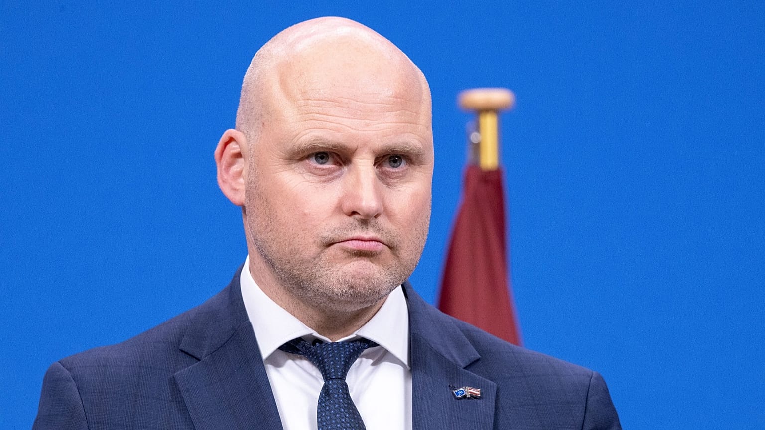 Latvia's Prime Minister Andris Kulbergs at NATO headquarters in Brussels, 17 June 2026.