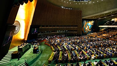 الرئيس دونالد ترامب يتحدث أمام الجمعية العامة للأمم المتحدة في مقر المنظمة الدولية يوم الثلاثاء، 22 سبتمبر/أيلول 2026. (جاستن تانغ/الصحافة الكندية عبر وكالة أسوشيتد برس)