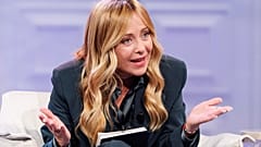 La presidente del Consiglio Giorgia Meloni durante la trasmissione "Porta a porta", Roma, Martedì 22 settembre 2026 (Foto Roberto Monaldo / LaPresse)