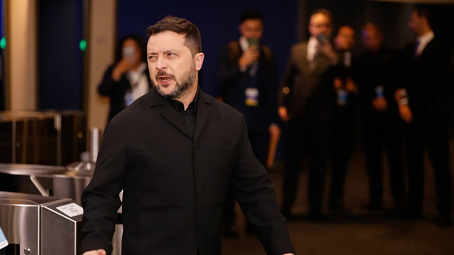 Ukraine's President Volodymyr Zelenskyy arrives ahead of the 81st session of the United Nations General Assembly at United Nations headquarters, Tuesday, Sept. 22, 2026.