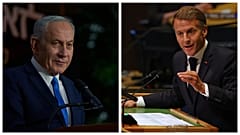 Benjamin Netanjahu és Emmanuel Macron