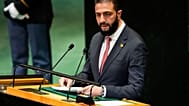 الرئيس السوري للمرحلة الانتقالية أحمد الشرع يتحدث خلال الدورة الثمانين للجمعية العامة للأمم المتحدة في 24 سبتمبر 2025 بمقر الأمم المتحدة.