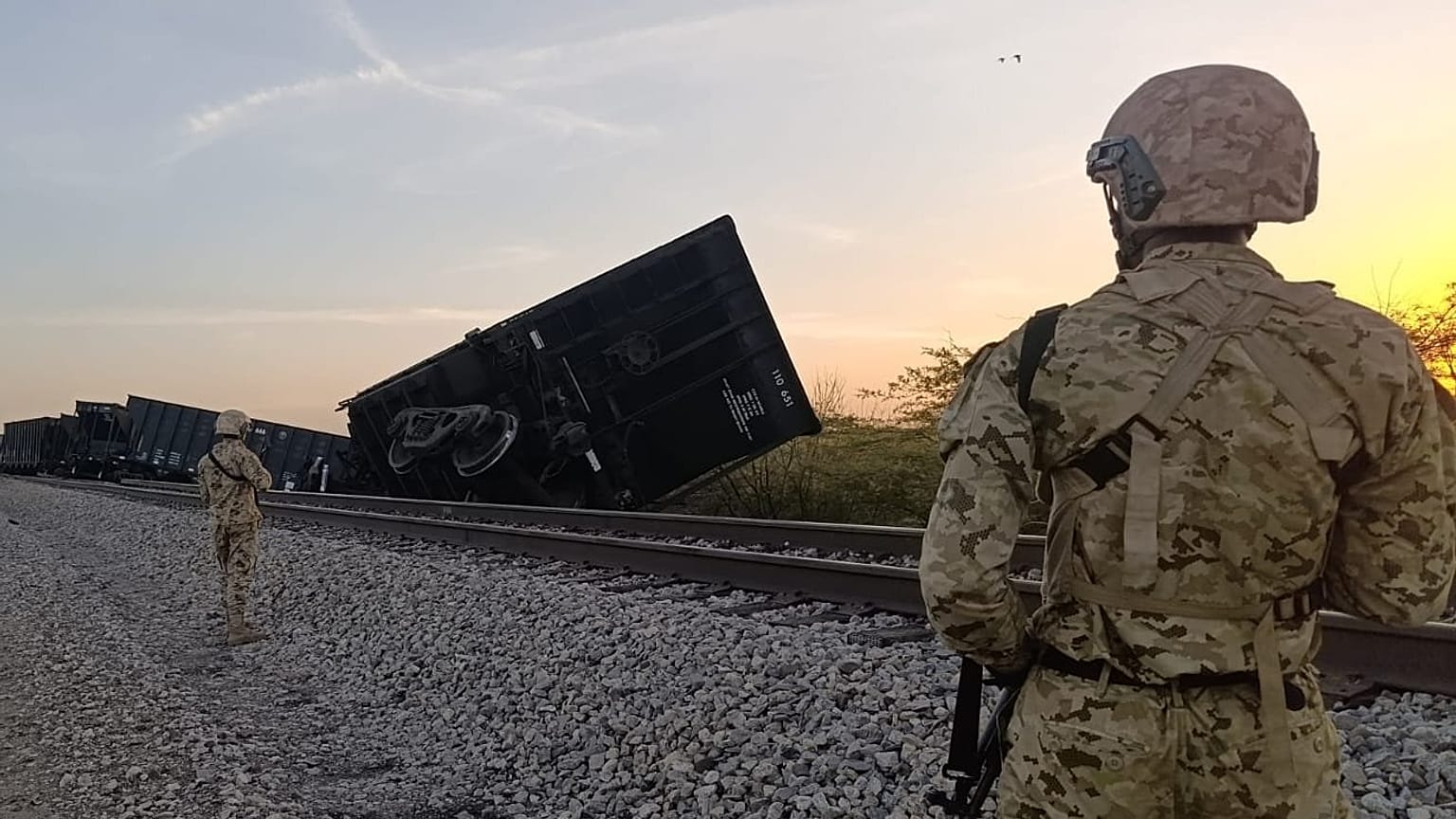 Imagen del tren tras el accidente.