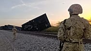 Imagen del tren tras el accidente.