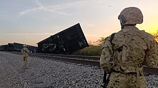 Imagen del tren tras el accidente.