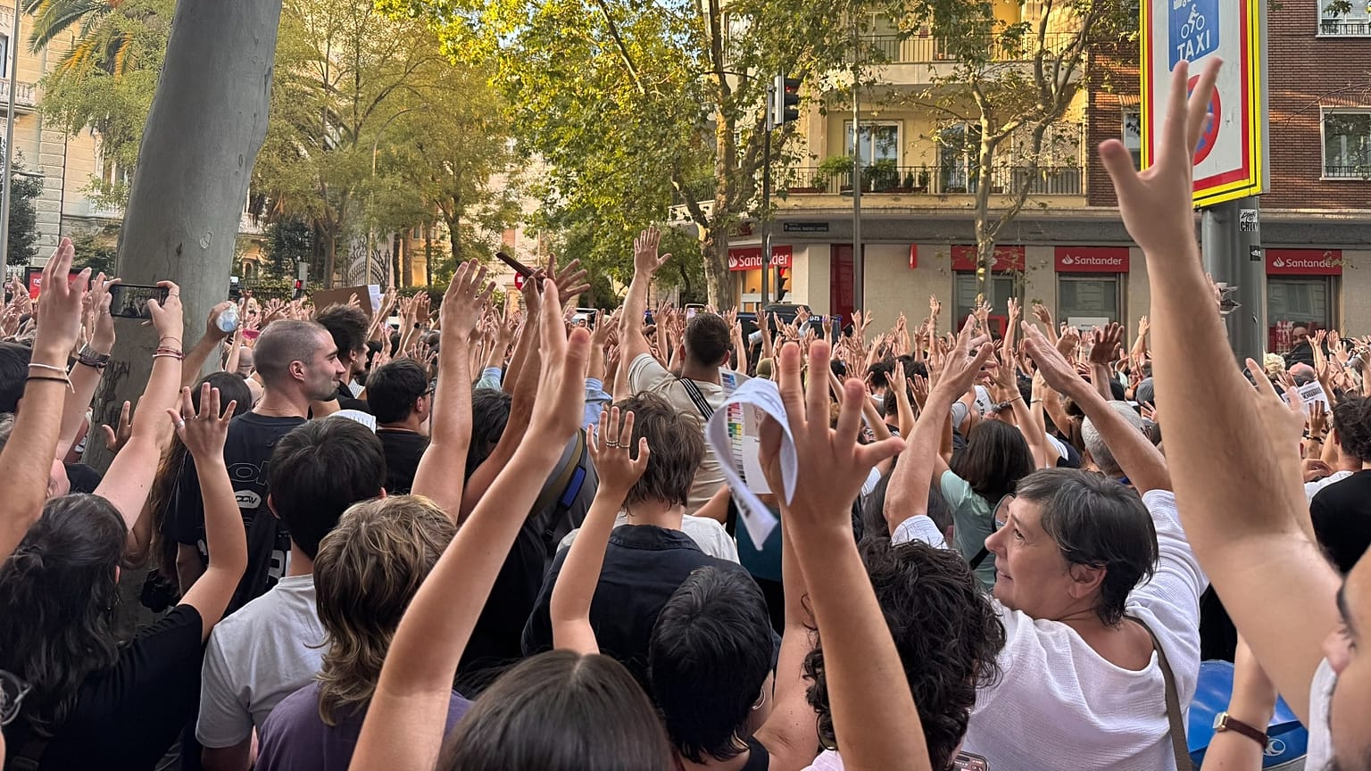 Las protestas hoy en Madrid.