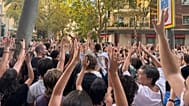 Las protestas hoy en Madrid.