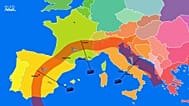 Imagen de un posible ataque de drones rusos desde el Mediterráneo a países como España, Italia y Francia.