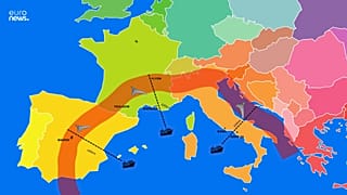 Imagen de un posible ataque de drones rusos desde el Mediterráneo a países como España, Italia y Francia.
