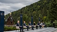 Regional leaders hold a joint press conference following the Carpathian 8 summit in Bukovel, western Ukraine, Friday, Sept. 18, 2026. (AP Photo/Vladyslav Musiienko)