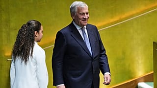 Il ministro degli Esteri e vicepremier Antonio Tajani prima di intervenire all'81° sessione dell'Assemblea generale dell'Onu