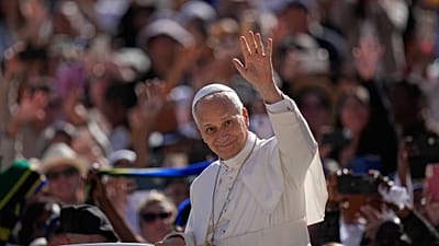 Papież Leon XIV na audiencji generalnej na placu św. Piotra w Watykanie, 23 września 2026 r.