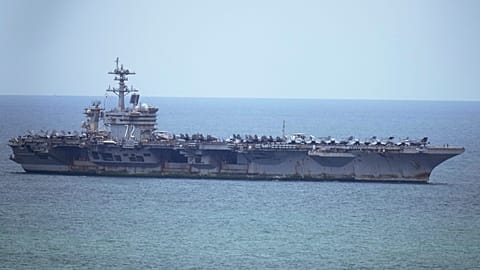 The US Navy aircraft carrier USS Abraham Lincoln arrives at the port in Laem Chabang, 2 September, 2026