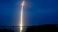 A SpaceX Falcon 9 rocket with satellites for the Starlink broadband network lifts off from Cape Canaveral, 23 July, 2023