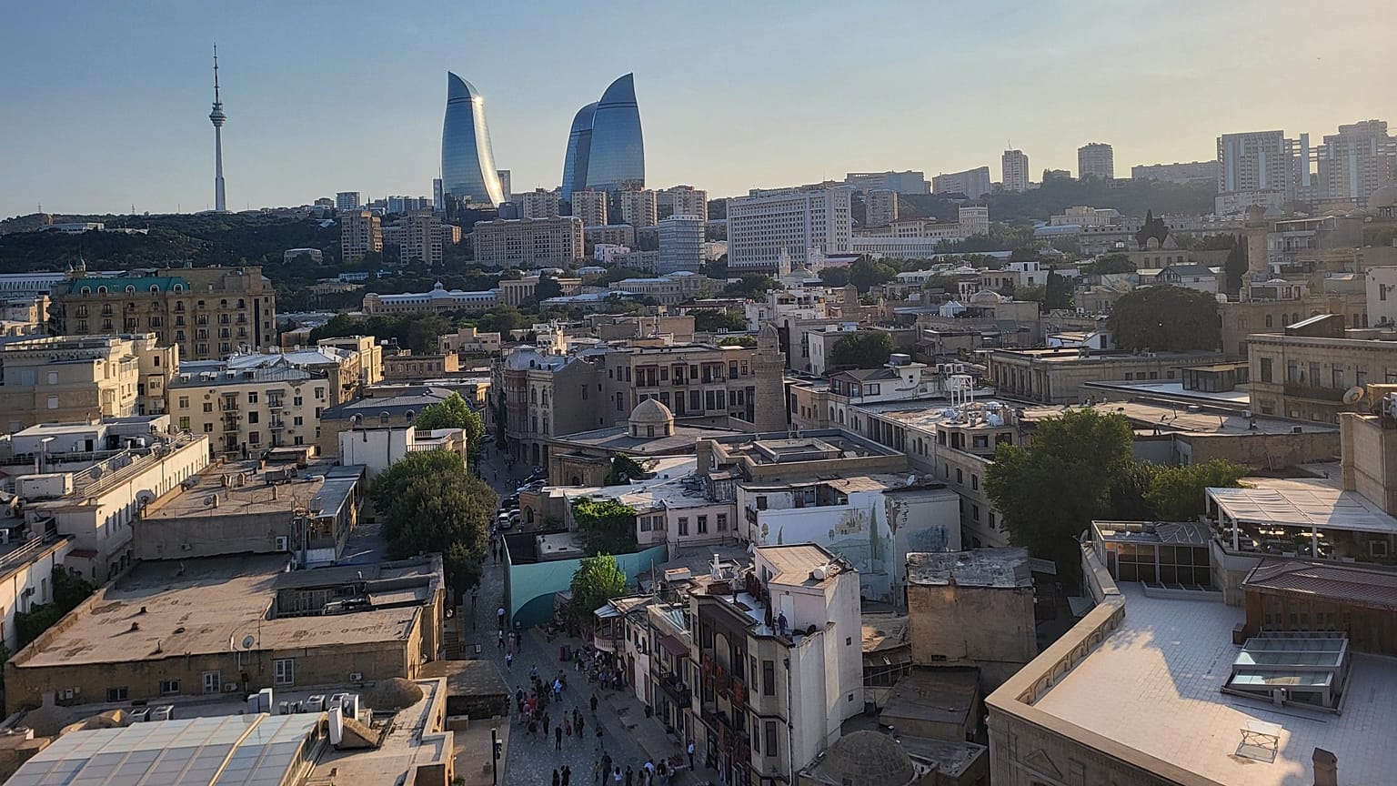 The skyline of Baku, 11 August, 2025
