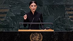 Head of Uzbekistan's Presidential Administration, Saida Mirziyoyeva, delivers her speech during UN General Assembly in New York
