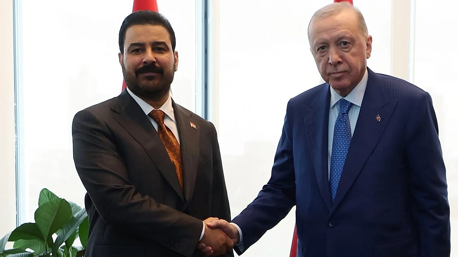 Cumhurbaşkanı Recep Tayyip Erdoğan (sağda), BM 81. Genel Kurulu için bulunduğu New York’ta Irak Başbakanı Ali ez-Zeydi ile görüştü, 23 Eylül 2026.