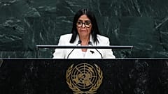Delcy Rodríguez, presidenta en funciones de Venezuela, se dirige a la 81.ª sesión de la Asamblea General de la ONU el 23 de septiembre de 2026.