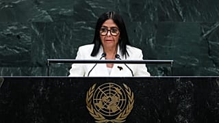 Delcy Rodríguez, presidenta en funciones de Venezuela, se dirige a la 81.ª sesión de la Asamblea General de la ONU el 23 de septiembre de 2026.